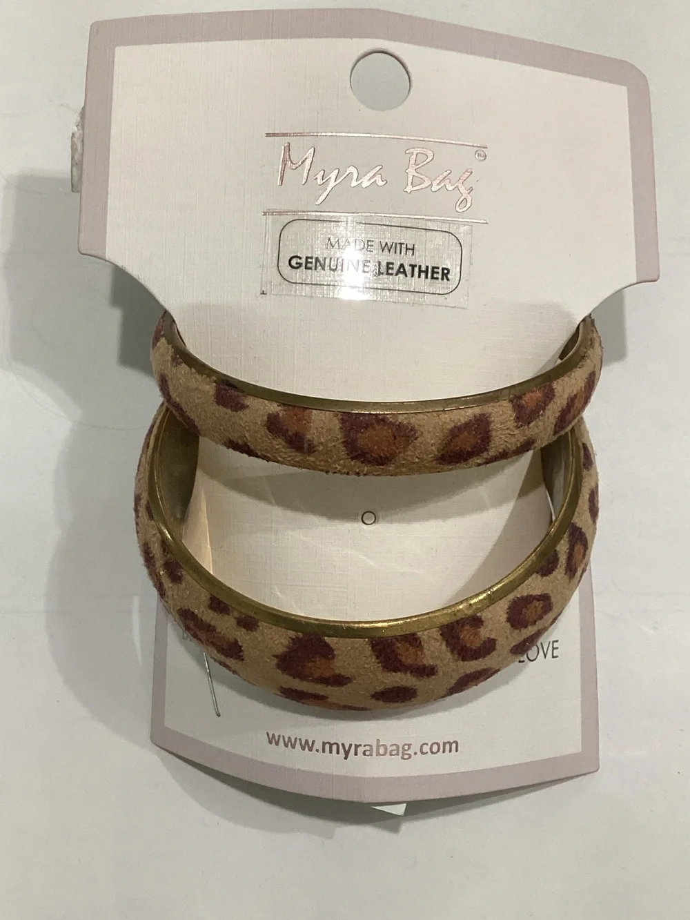 Myra Bag Leopard-Print Leather Bangle Duo - Tan & Brown